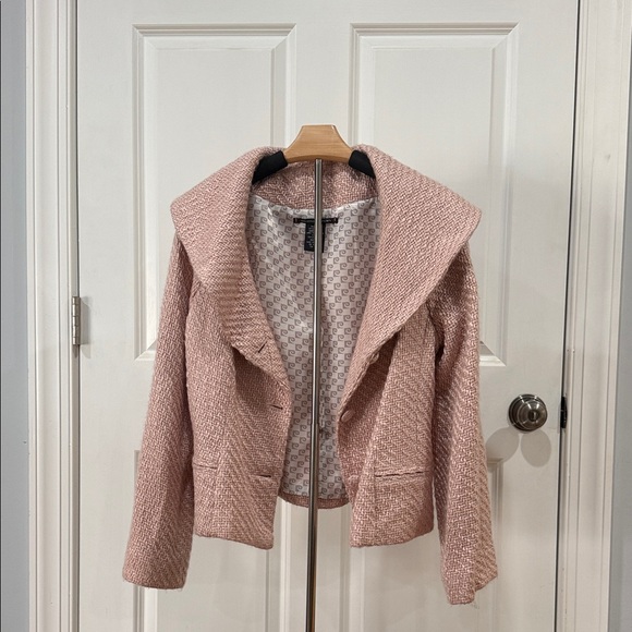 Pierre Cardin Dusty Pink Textured Shawl Collar Jacket - Picture 4 of 4